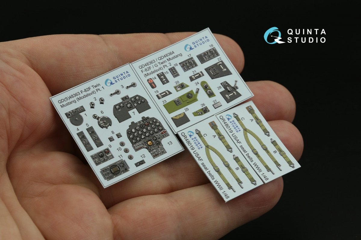 Quinta Studio QD48363 F-82F Twin Mustang 3D-Printed &amp;amp; coloured Interior on decal paper (Modelsvit) 1/48 – imagen 11