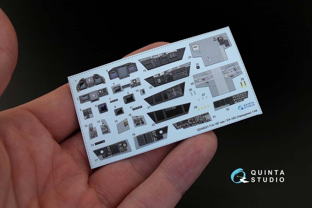 Quinta Studio QD48051 F/A-18F late / EA-18G 3D-Printed &amp;amp; coloured Interior on decal paper (for Hasegawa kit) 1/48 – Bild 3