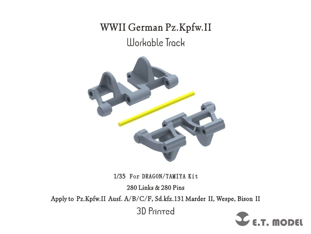 ET Model P35-052 Chenilles fonctionnelles pour char allemand Pz.Kpfw.II de la Seconde Guerre mondiale (impression 3D) à l&amp;#39;échelle 1/35