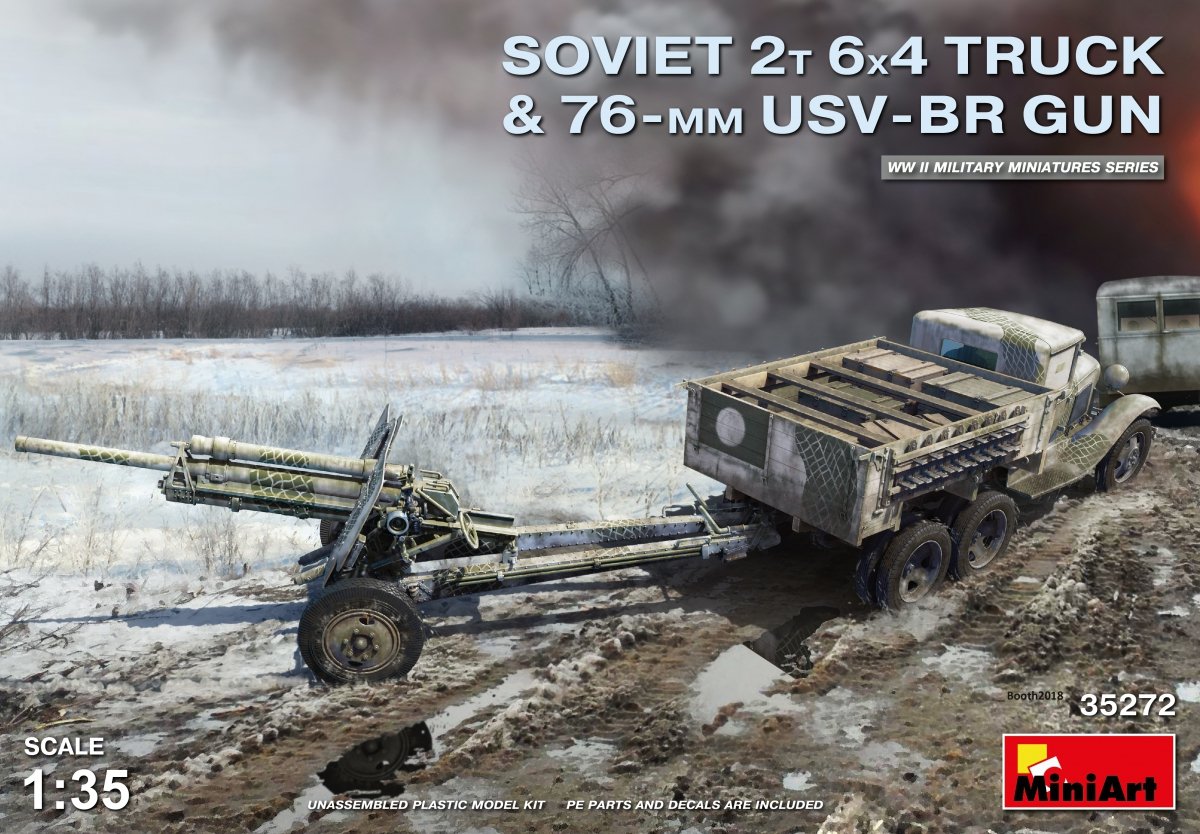 MiniArt 35272 CAMION SOVIETIQUE 2T 6X4 ET PISTOLET USV-BR 76 mm 1/35