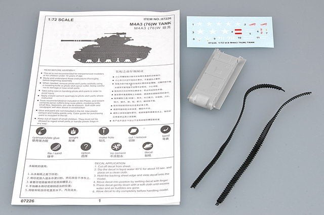 Trumpeter 07226 M4A3 76(W) TANK 1/72 – immagine 3