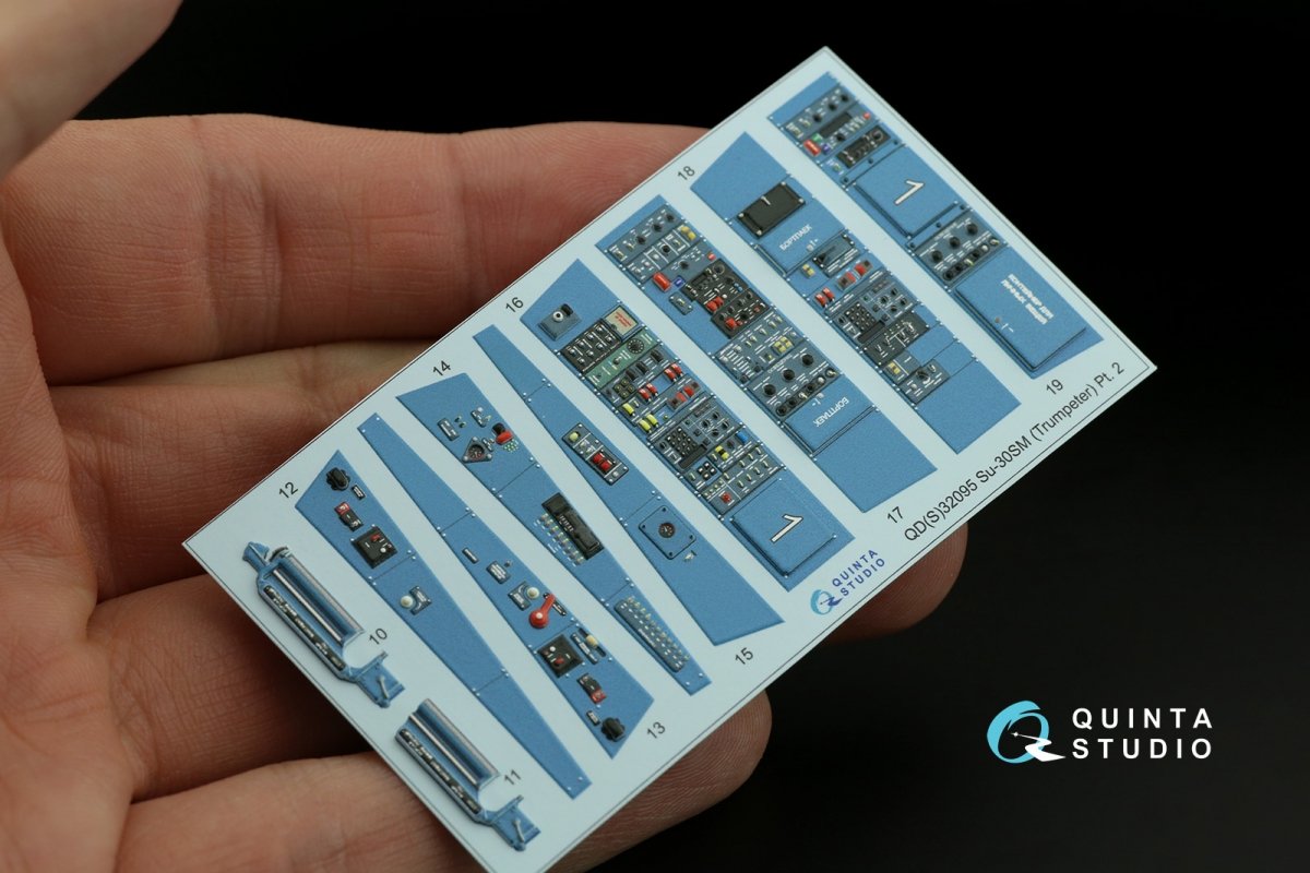Quinta Studio QDS-32095 Su-30SM 3D-Printed &amp;amp; coloured Interior on decal paper (conversion for Trumpeter Su-30MKK) (Small version) 1/32 – immagine 13