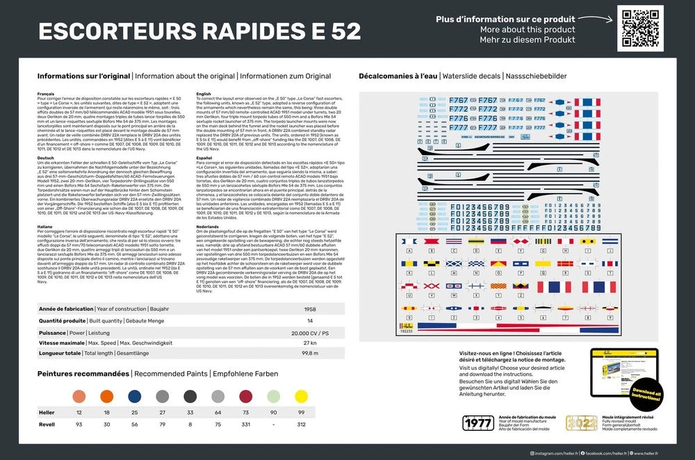 Heller 57094 Escorteurs Rapides E 52 Starter Kit 1/400 – imagen 3