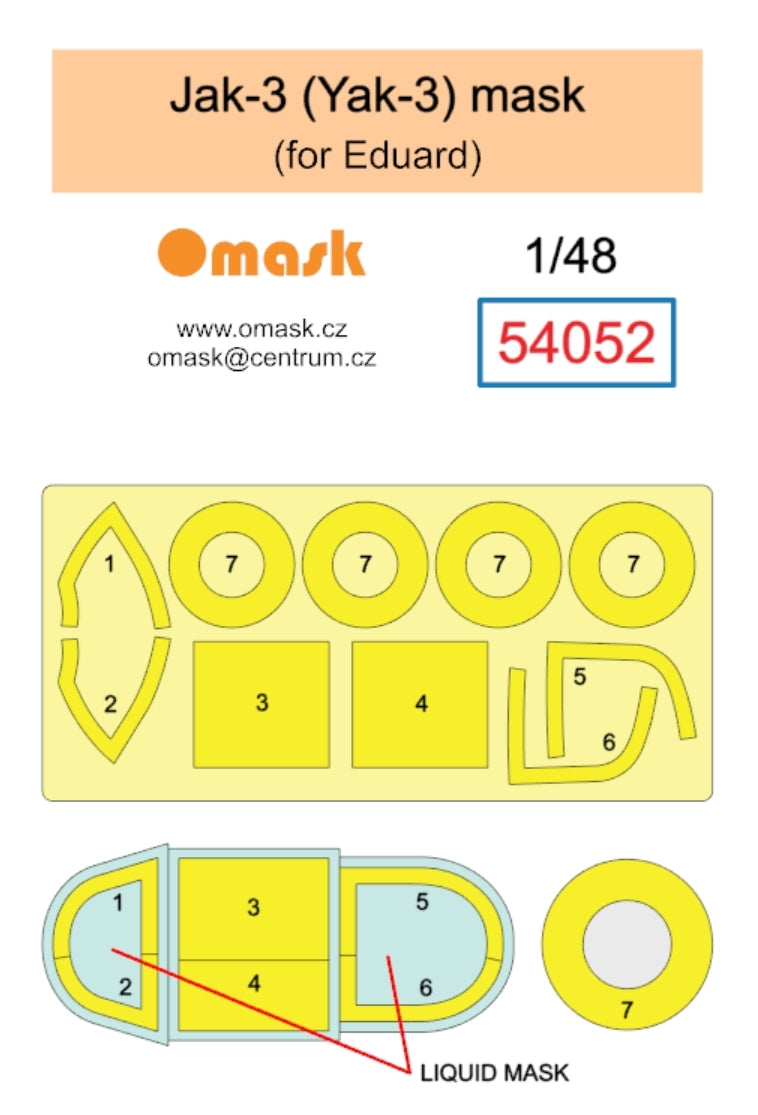 Omask 54052 Jak-3 (Yak-3) mask (for Eduard) 1/48 – Bild 2