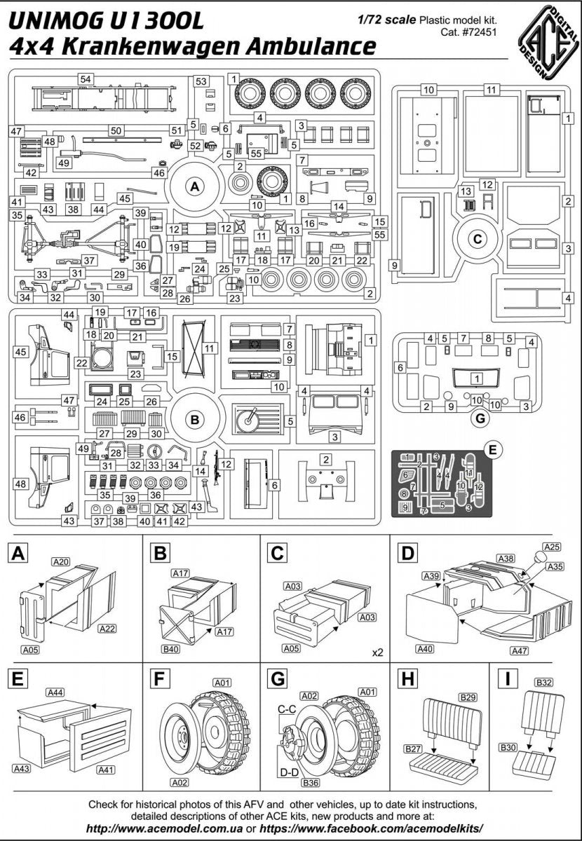 Ace 72451 Unimog U1300L 4x4 Krankenwagen Ambulance1/72 – immagine 3