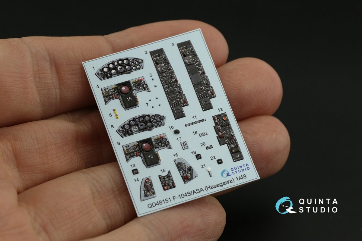 Quinta Studio QD48151 F-104S-ASA 3D-Printed &amp;amp; coloured Interior on decal paper (Hasegawa) 1/48 – imagen 10