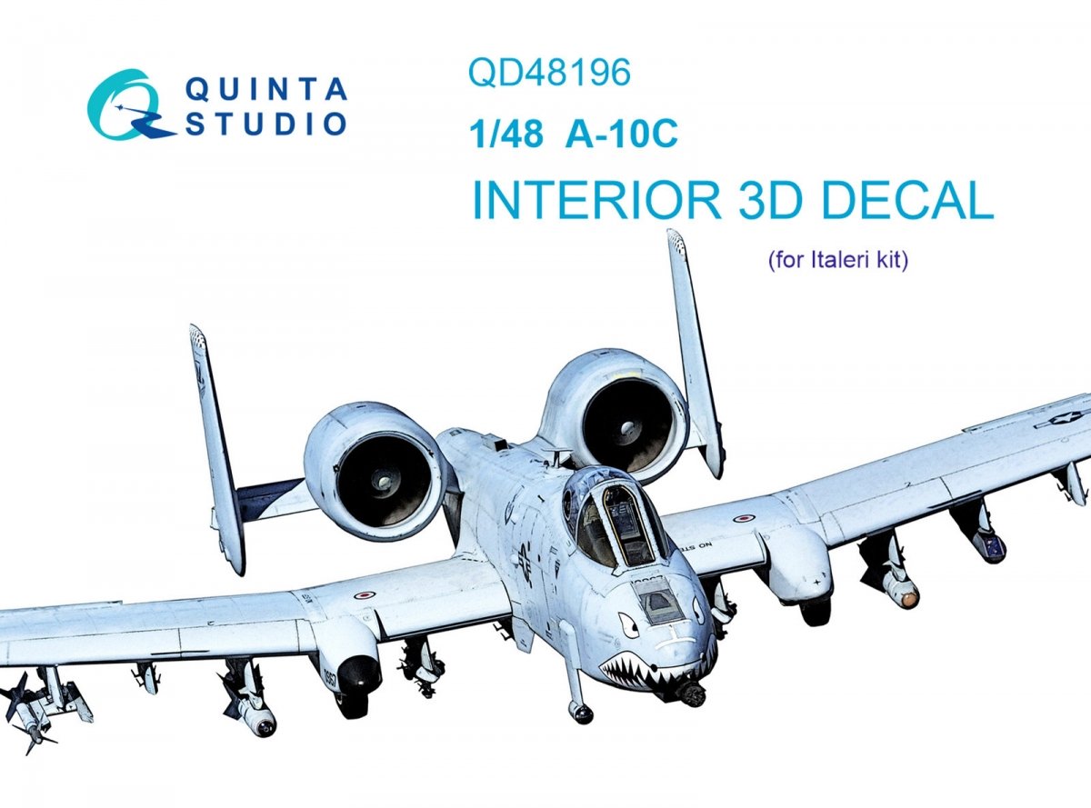 Quinta Studio QD48196 A-10C 3D-Printed &amp;amp; coloured Interior on decal paper (for Italeri ) 1/48