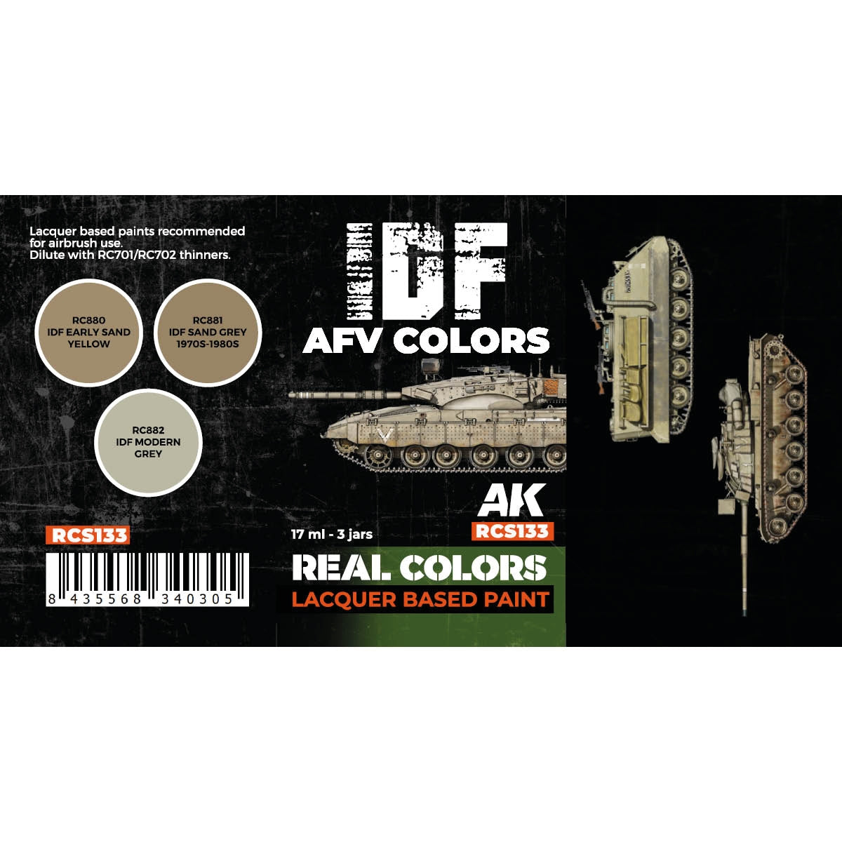 AK Interactive RCS133 IDF AFV Colors 3x17ml – immagine 2