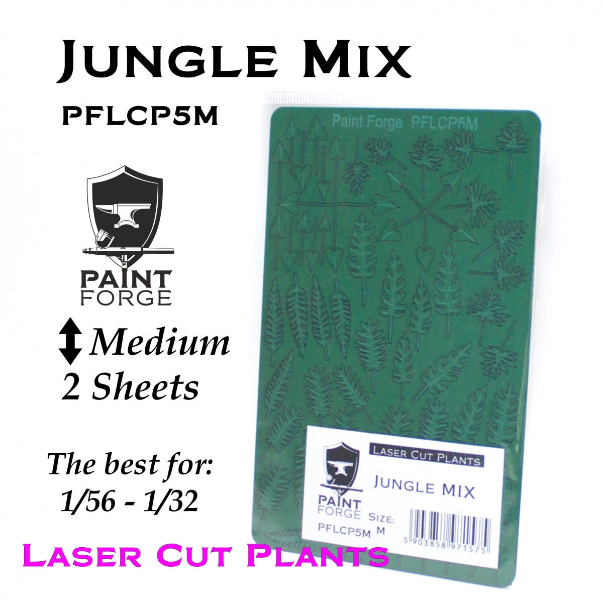 Paint Forge PFLCP5M Laser Cut Plants JUNGLE SET 5M