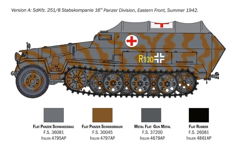 Italeri 7077 Sd.Kfz. 251/8 AMBULANCE 1/72 – zdjęcie 3