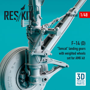 RESKIT RSU48-0260 F-14 (D) &amp;quot;TOMCAT&amp;quot; LANDING GEARS WITH WEIGHTED WHEELS SET FOR AMK KIT (RESIN &amp;amp; 3D PRINTED) 1/48 – Bild 2