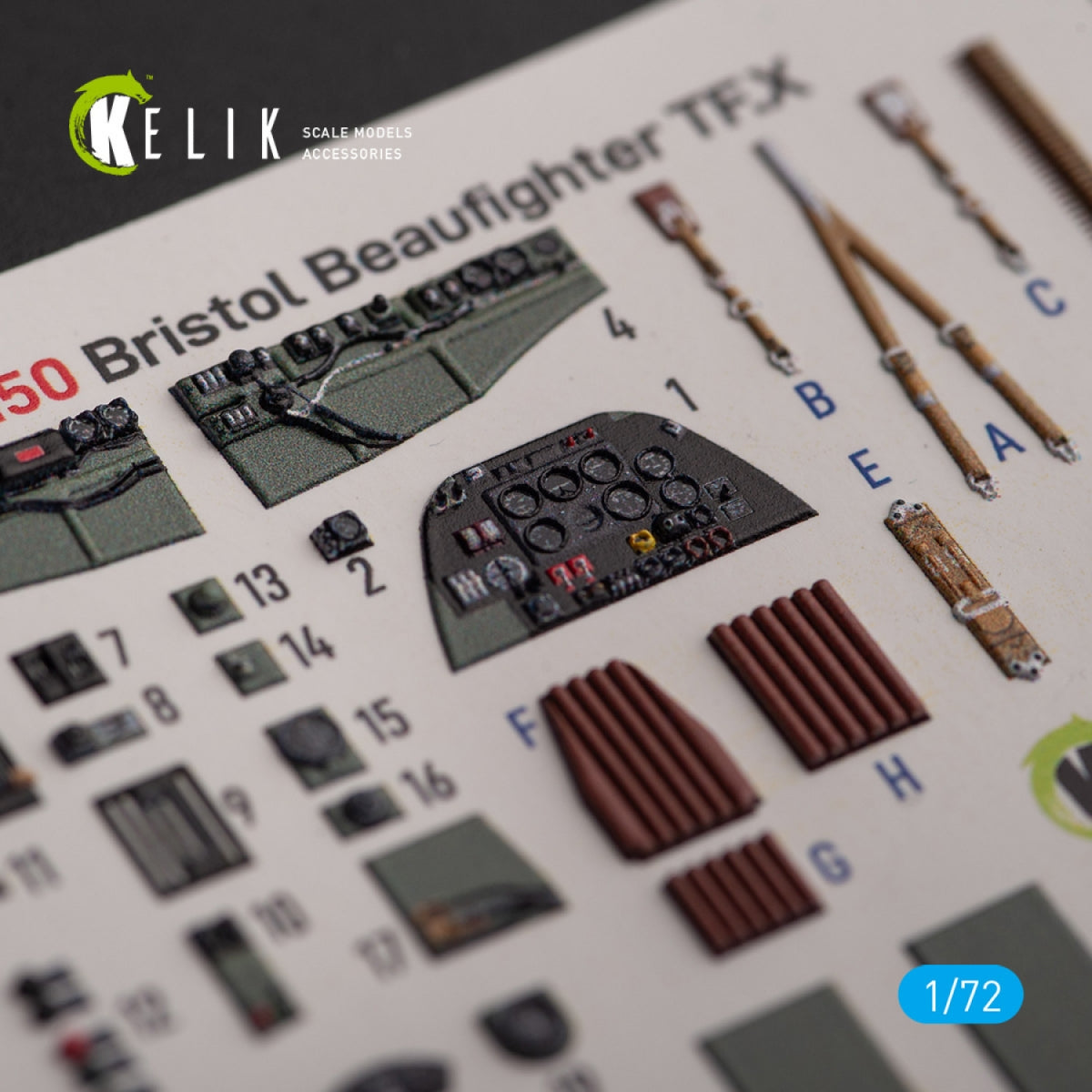 KELIK K72150 Bristol Beauhfighter TF.X - interior 3D decals for Airfix kit 1/72 – zdjęcie 2