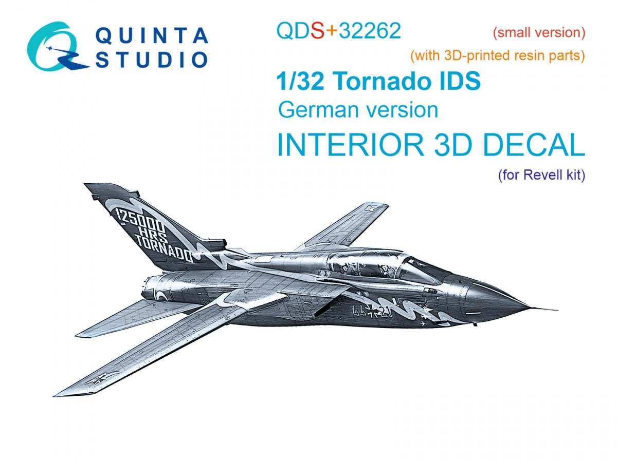 Quinta Studio QDS+32262 Tornado IDS German 3D-Printed & coloured Interior on decal paper (Revell) (Small version) (with 3D-printed resin parts) 1/32
