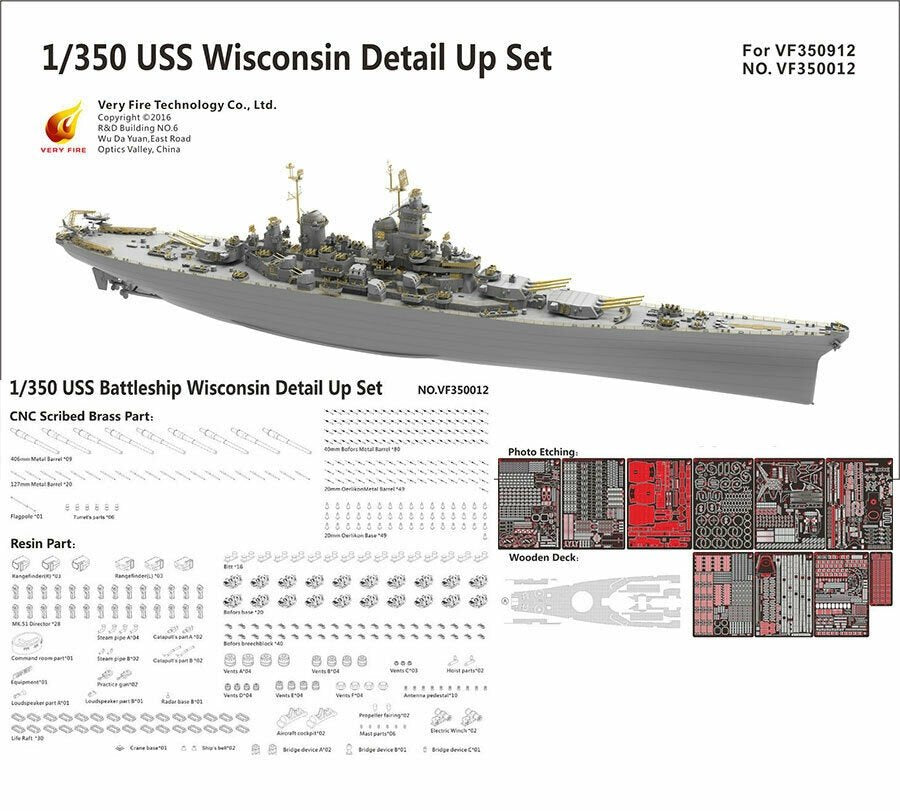 Very Fire VF350012 USS Wisconsin BB-64 Detail Up Set for VF350912 1/350 – Bild 2