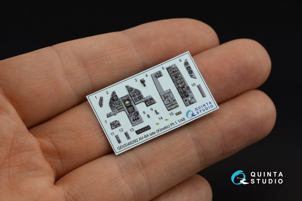 Quinta Studio QDS-48292 AV-8A Late 3D-Printed &amp;amp; coloured Interior on decal paper (Kinetic) (Small version) 1/48 – zdjęcie 4