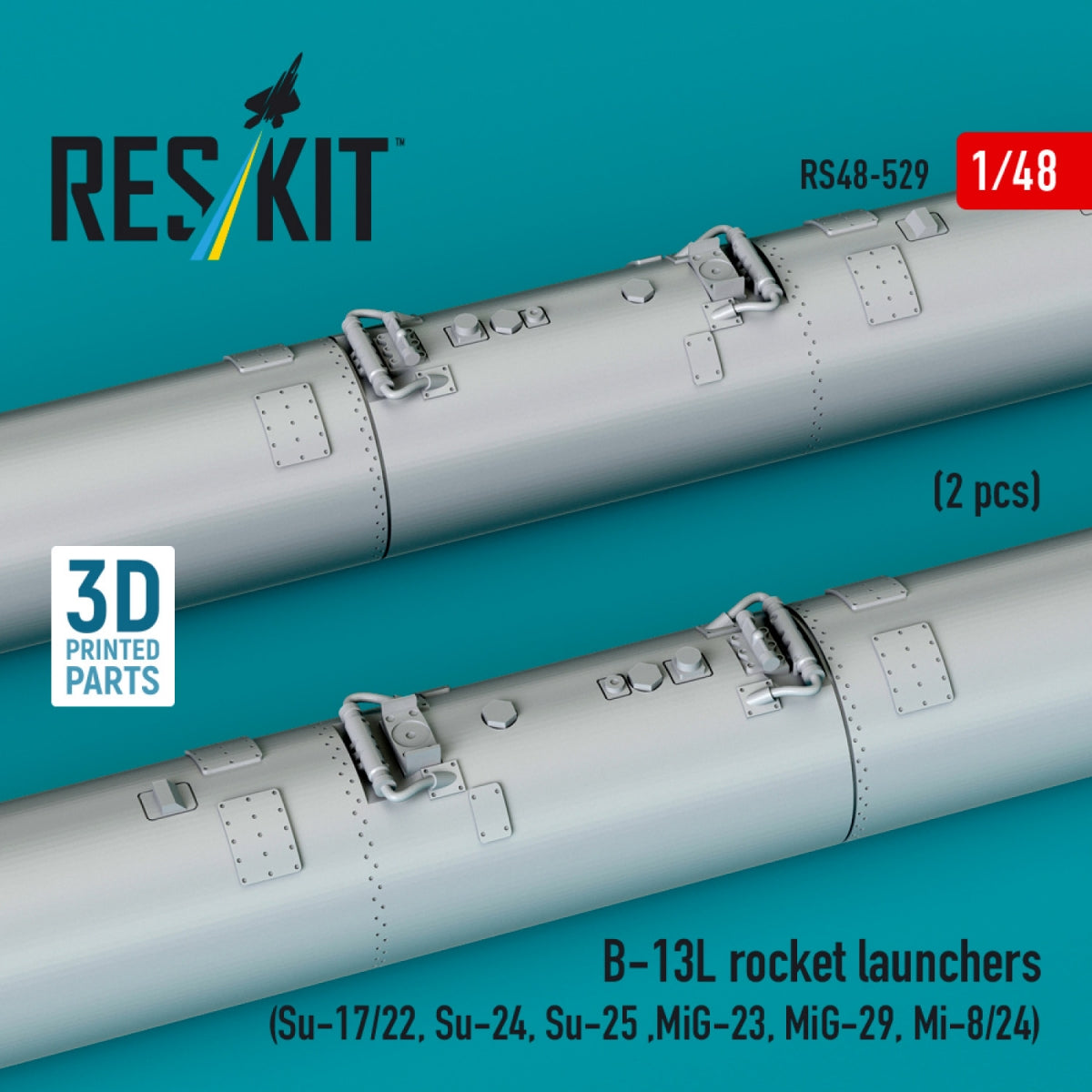 RESKIT RS48-0529 B-13L rocket launchers (2 pcs) (3D Printed) 1/48 – Bild 3