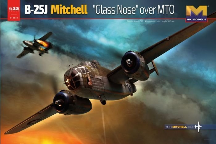 HK MODELS 01E024 B-25J Nez vitré, version 2. Théâtre d'opérations méditerranéen (MTO) 1/32 