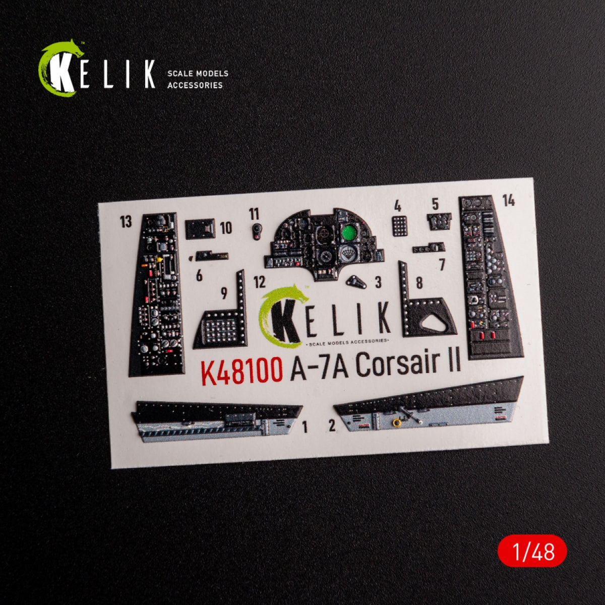 KELIK K48100 A-7A Corsair II - interior 3D decals for HobbyBoss kit 1/48 – image 2