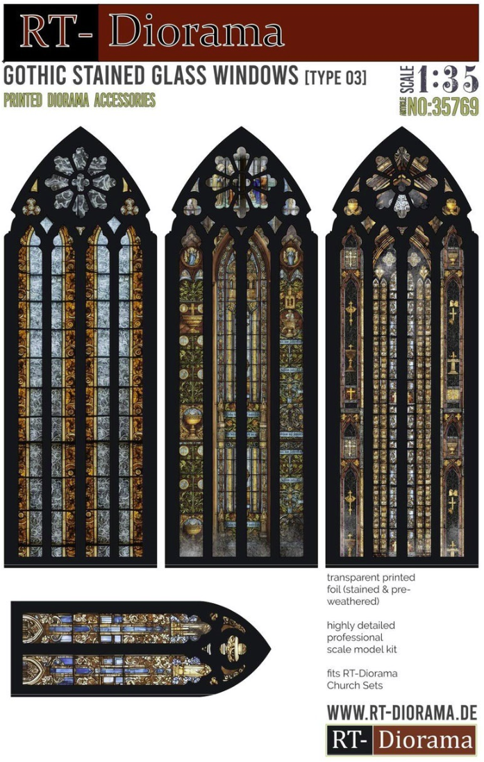 RT-Diorama 35769 Gothic Stained Glass Windows [Type 03] 1/35 – imagen 2
