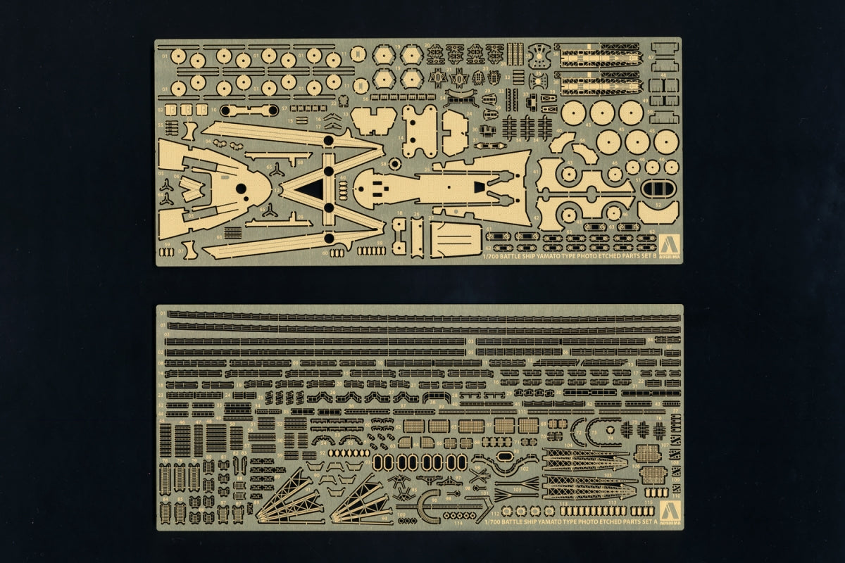 Aoshima 05265 Battleship Yamato Type Photo-Etched Parts Set 1/700 – immagine 2