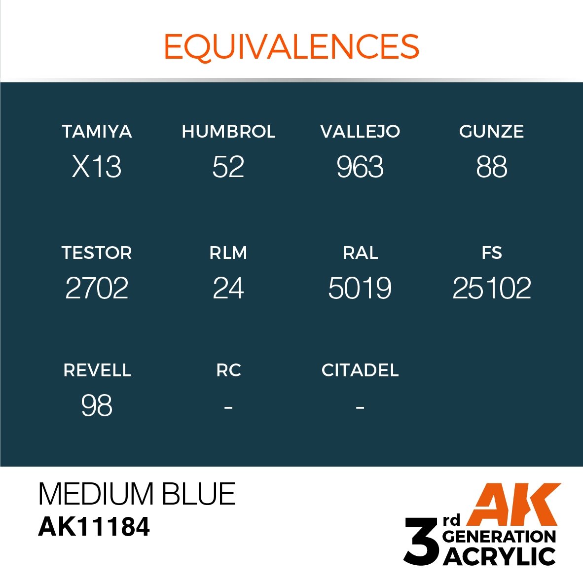 AK Interactive AK11184 MEDIUM BLUE – STANDARD 17ml – image 3
