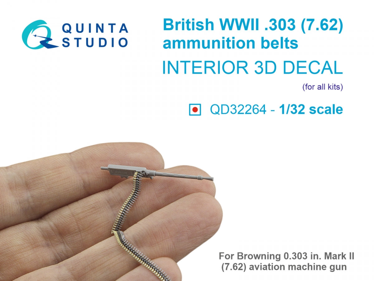 Quinta Studio QD32264 British WWII 0.303 ammunition belts ( for all kits ) ( Interior 3D decal ) 1/32