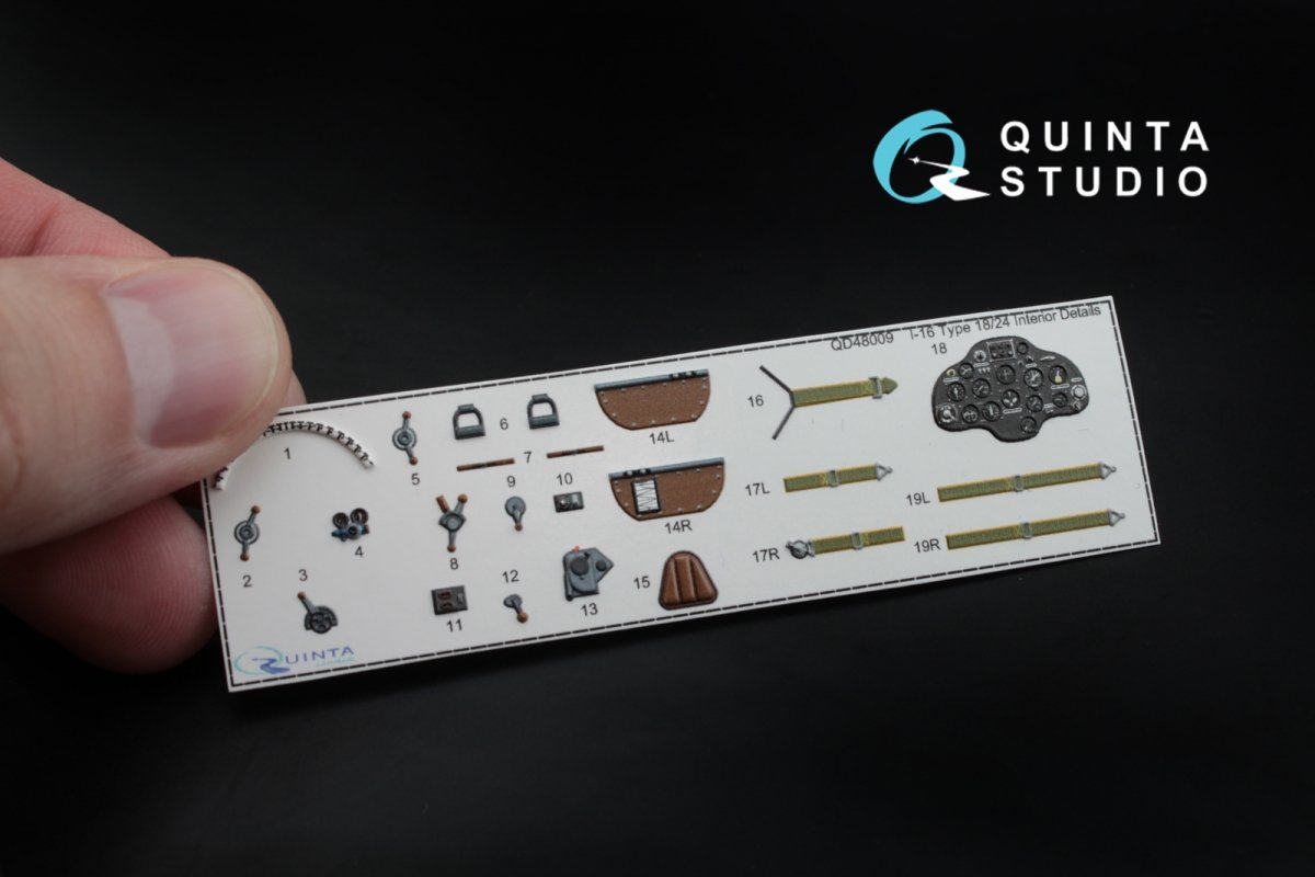 Quinta Studio QD48009 I-16 type 18/24 3D-Printed &amp;amp; coloured Interior on decal paper (for all kits) 1/48 – immagine 3