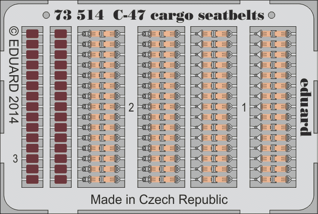 Ceintures de sécurité cargo Eduard 73514 C-47 1/72 AIRFIX