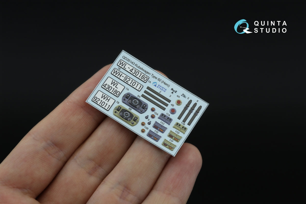 Quinta Studio QD35143 Kubelwagen Type 82 3D-Printed &amp;amp; coloured Interior on decal paper (Hero) 1/35 – imagen 4