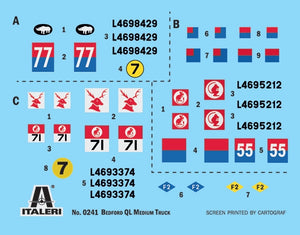 Italeri 0241 Bedford QL Medium Truck 1/35 – immagine 7
