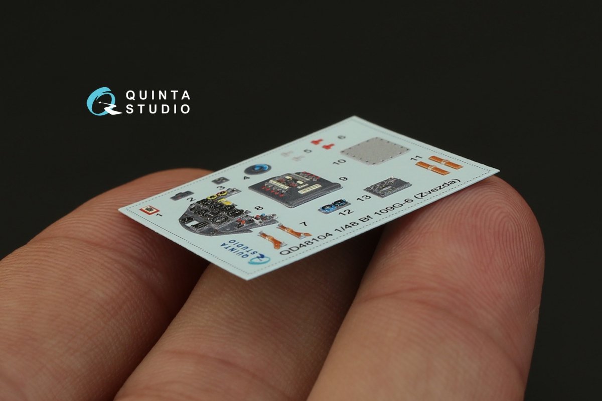 Quinta Studio QD48104 Bf 109G-6 3D-Printed &amp;amp; coloured Interior on decal paper (for Zvezda kit) 1/48 – Bild 4