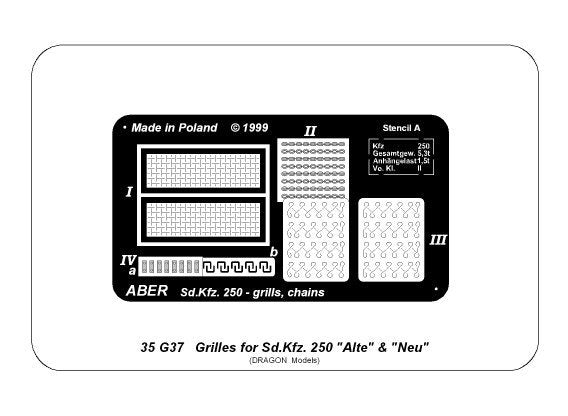 Aber 35G37 Mesh pour véhicules Sd.Kfz.250 &amp;quot;Alte&amp;quot; et &amp;quot;Nue&amp;quot; – image 2