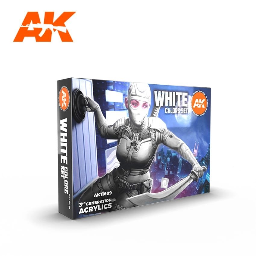 AK Interactive AK11609 WHITE COLORS SET 6x17 ml – immagine 2