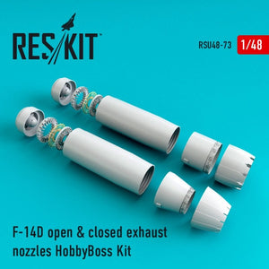 RESKIT RSU48-0073 Buses d&amp;#39;échappement ouvertes et fermées pour F-14D Tomcat, kit HobbyBoss 1/48