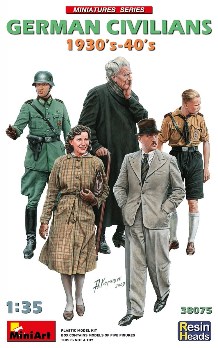 MiniArt 38075 CIVILS ALLEMANDS ANNÉES 1930-40. TÊTES EN RÉSINE 1/35