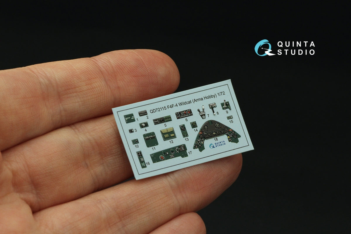 Quinta Studio QD72115 F4F-4 Wildcat 3D-Printed coloured Interior on decal paper (Arma Hobby) 1/72 – zdjęcie 3