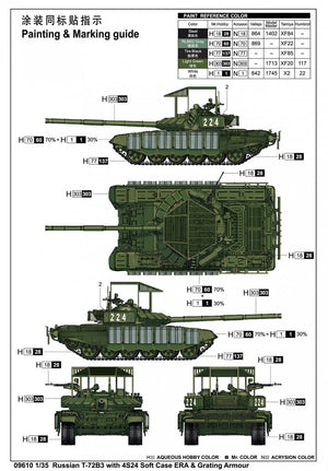 Trumpeter 09610 Russian T-72B3 with 4S24 Soft Case ERA &amp;amp; Grating Armour 1/35 – Bild 4