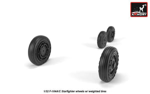 Armory Models AW32302 F-104A/C Starfighter wheels, w/ optional nose wheels, weighted 1/32 – immagine 6