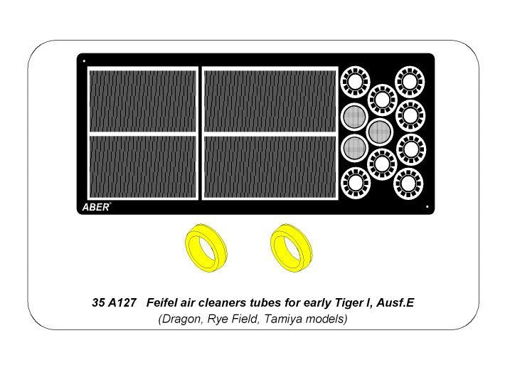 Aber 35A127 Feifel air cleaners tubes for early Tiger I, Ausf.E (Sd.Kfz.181) 1/35 – imagen 13