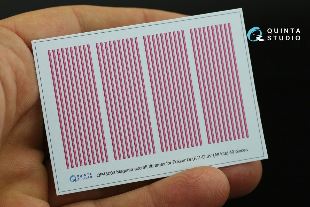 Quinta Studio QP48003 Magenta rip tapes for Fokker Dr.(F)I-D.VII 1/48 – immagine 7