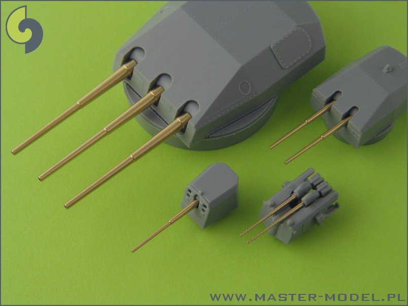 Master SM-350-057 Scharnhorst armament without blastbags - 28cm (9pcs), 15cm (12pcs), 10,5cm (14pcs) barrels – imagen 5