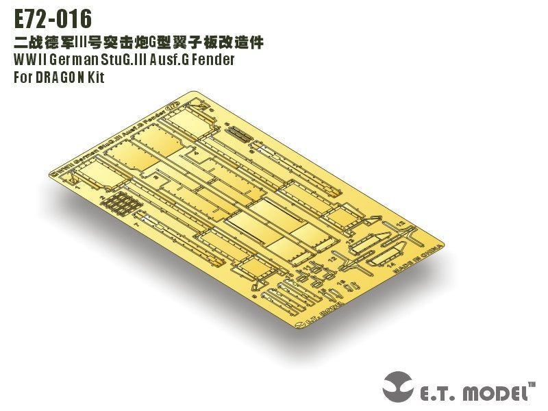 E.T. Model E72-016 WWII German StuG.III Ausf.G Fenders For DRAGON Kit 1/72 – immagine 3