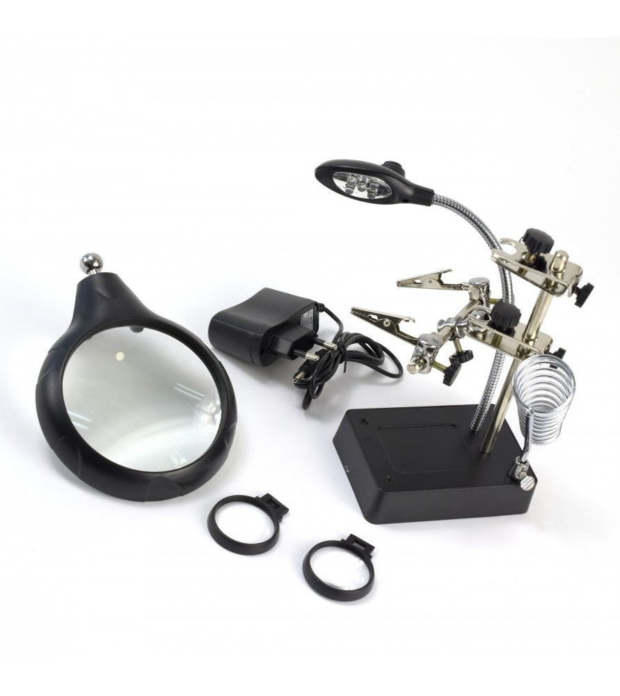 ARTESANIA LATINA 27022-3 Szkło powiększające z uchwytami i oświetleniem