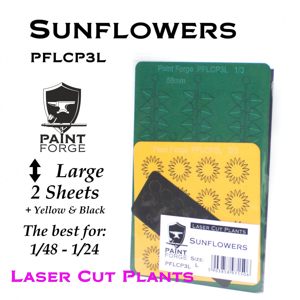 Paint Forge PFLCP3L Laser Cut Plants SUNFLOWER 3L