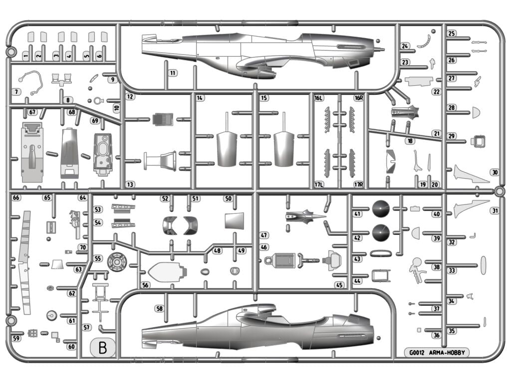 Arma Hobby 70073 P-51D Mustang Very Long Range 1/72