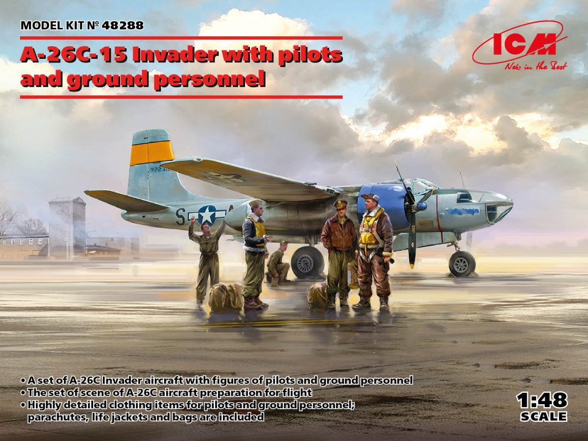 ICM 48288 A-26C-15 Invader avec pilotes et personnel au sol 1/48