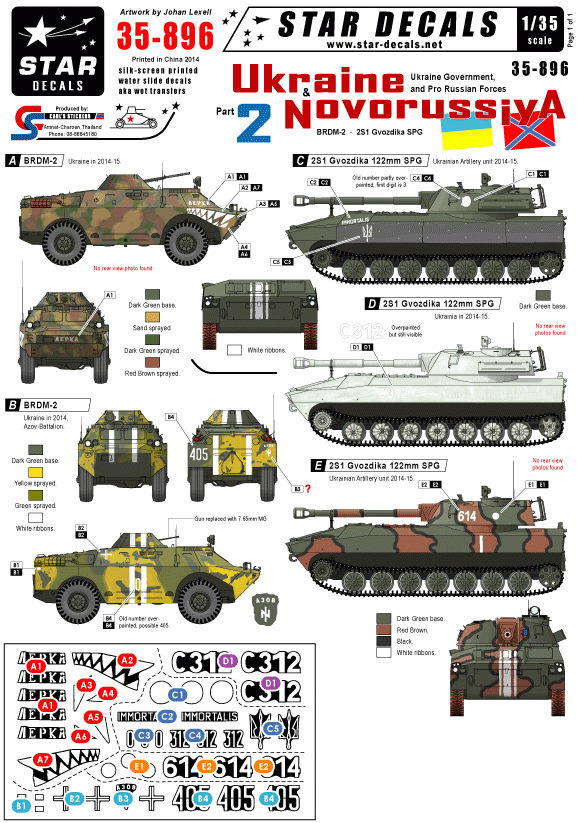 Star Decals 35-896 Ukraine &amp;amp; Novorussiya part 2 1/35 – imagen 2
