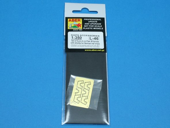 Aber 350L-46 Set of 6 pcs 4cm Flak 28 barrels with shields for German Navy 1/350 – immagine 4
