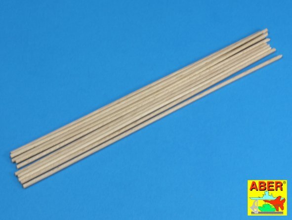 Aber WR3 Wood round rods 3,00 mm lenght 250 mm x 10 pcs.
