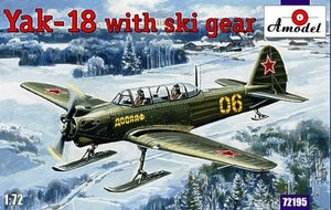 A-Model 72195 Soviet Yakovlev Yak-18 Tandem Two-Seat Trainer Aircraft on skis 1/72
